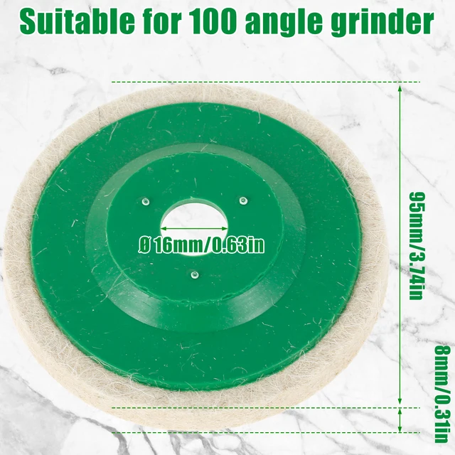 4 Dischi Di Lucidatura In Lana Per Smerigliatrice Angolare - Spessore 12mm | Per Vetro, Metallo, Ceramica E Gioielli - Foto 6
