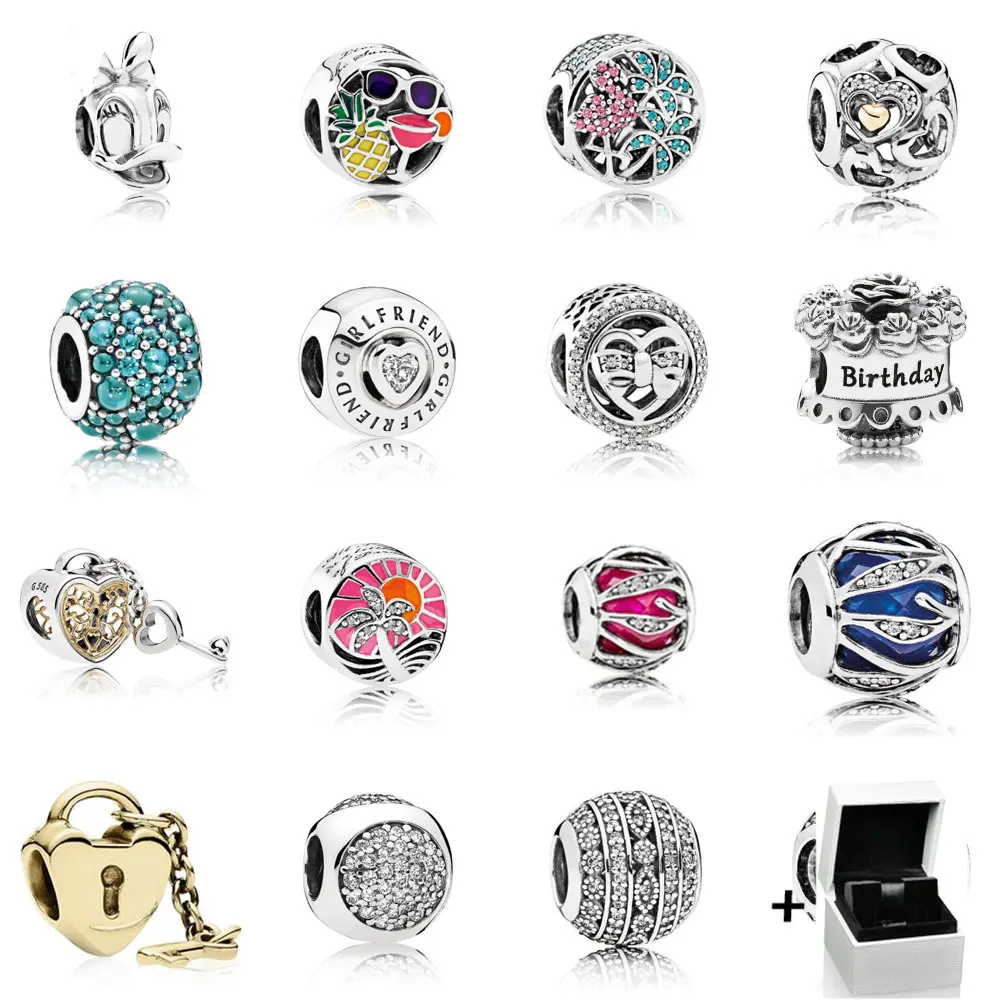 

100% 925 sterling silver hollow-out shiny fruit beer pattern charm beads suitable for bracelet DIY bracelet jewelry gifts