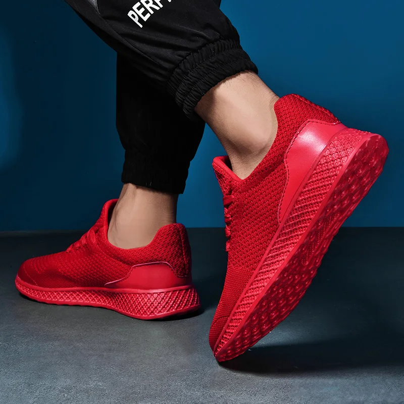 Hot Red Cheap Men's Running Shoes Plus Size 39-48 Ultralight Summer Sports Sneakers for Men Outdoor Athletic Shoes Mens Trainers