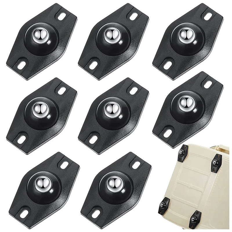 

24 Pieces Self Adhesive Caster Wheels Mini Swivel Wheels 360 Degree Rotation Sticky Pulley With Ball Bearings (Black)