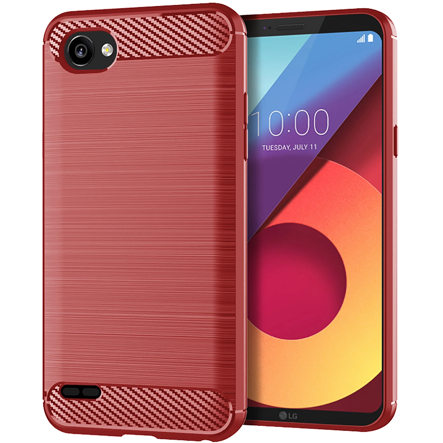 Silicone Case for lg q6 plus Q6 Alpha LGG6+ Carbon Fiber Phone