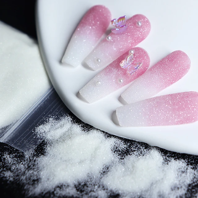 Christmas Nail Glitter Powder White Sugar Sandy Mix Nail Art Sequins  Dipping Pigment Dust Flakes Winter Nail Decorations Accessories Holographic  White