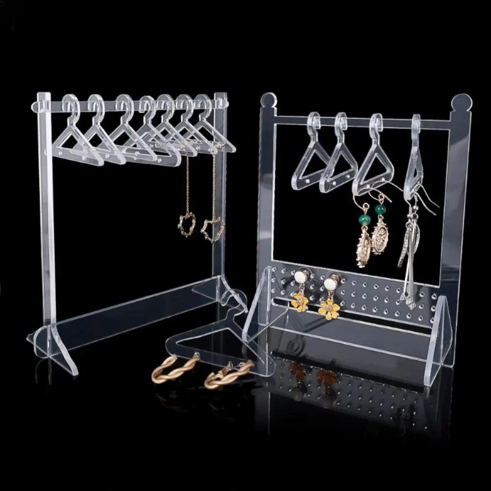 

Hot DIY Coat Hanger Tabletop Shelf Acrylic Coat Hanger Earring Display Stand Jewelry Display Holder Earrings Stand Organizer