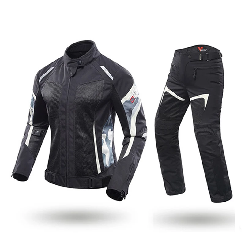 DUHAN Female Motorcycle Jackets Lady Pants Clothes Motorbike Jacket Trousers With CE Protective gear racing jackets