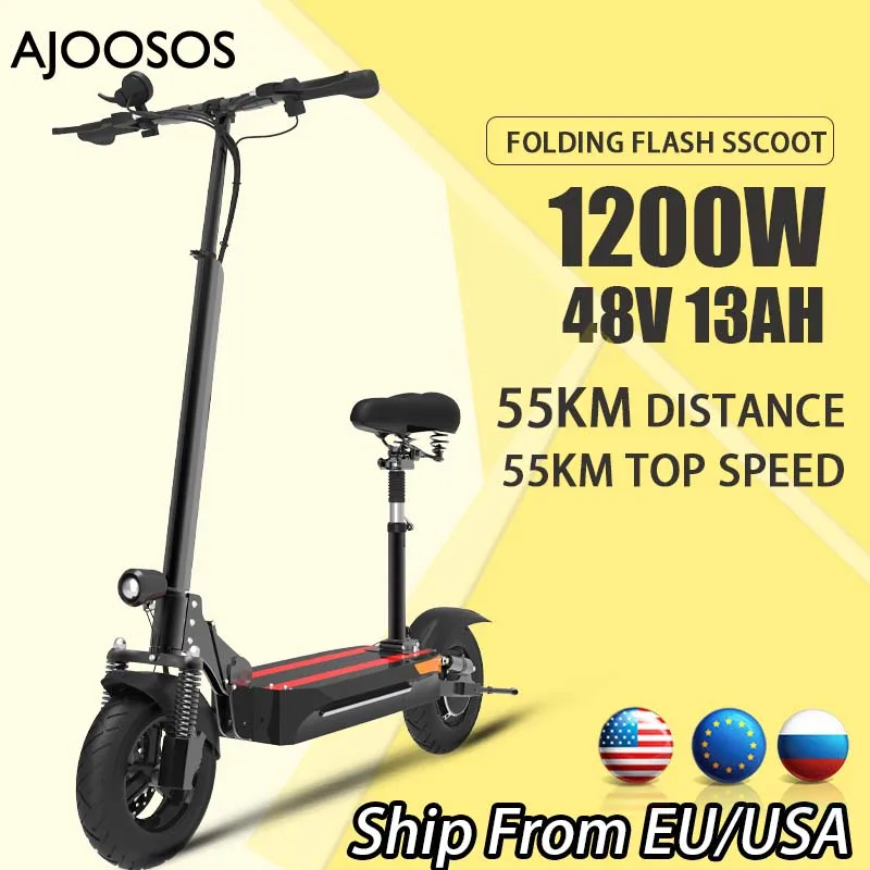 55KM Mileage Electric Scooters Adults Foldable 160KG Load Scooter