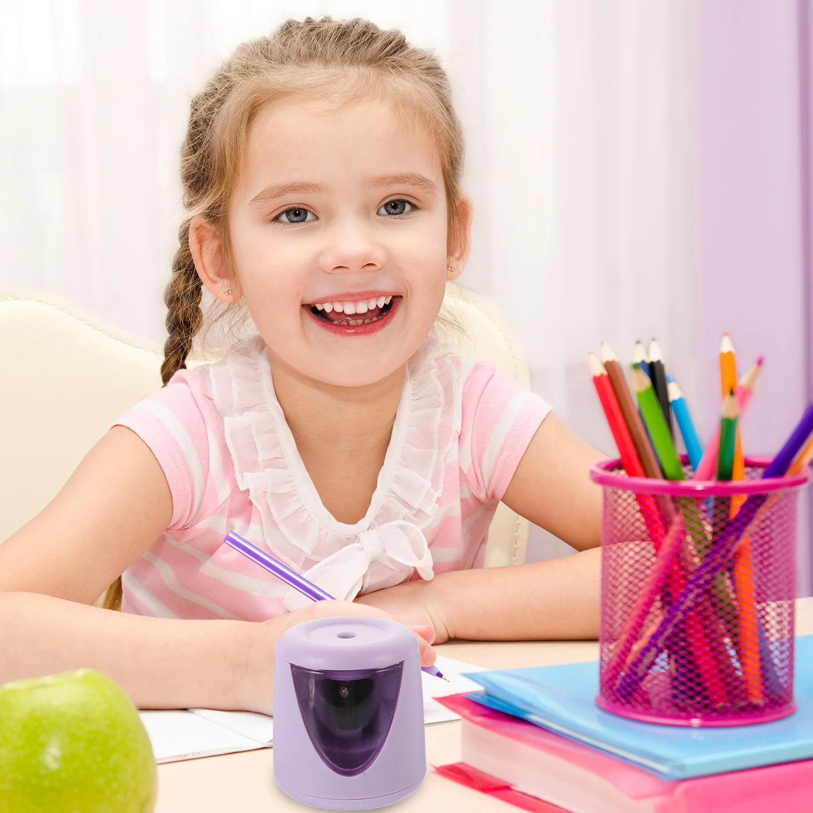 

Pencil Sharpener for Kids Automatic Electric Household Sharpeners Child Mechanical Pencils Color