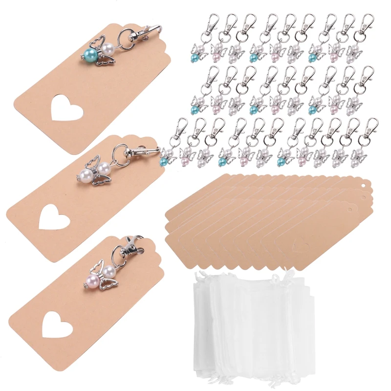 

Кулон Ангел-хранитель, с подвеской в виде звезды, брелок, сувениры на удачу, свадебное крещение, девушка-хранитель, ангел-хранитель с сумкой из органзы