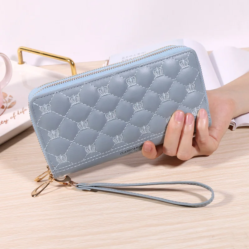 Women'S Long Wallet With Double Zipper Fashion Large Capacity