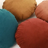 45x45/50x50cm Round Pillow Case Nordic Solid Color Striped Corduroy Decorative Sofa Chair Car Cushion Cover Home Pillowcase 2