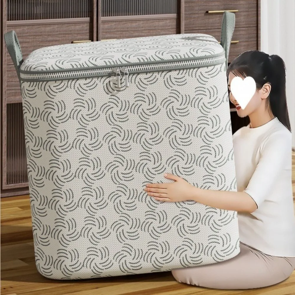 Waterproof Quilt Storage Bag Foldable Large Capacity Clothes Storage Bins Petal Pattern Dust-Proof Moving Storage Quilt Bag 5