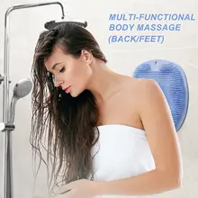 Foot & Back Scrubber Body Shower Brush Reusable Silicone Brush Foot Wash Mat Multifunction Sucker Wall Mat Foot Bathing Tool
