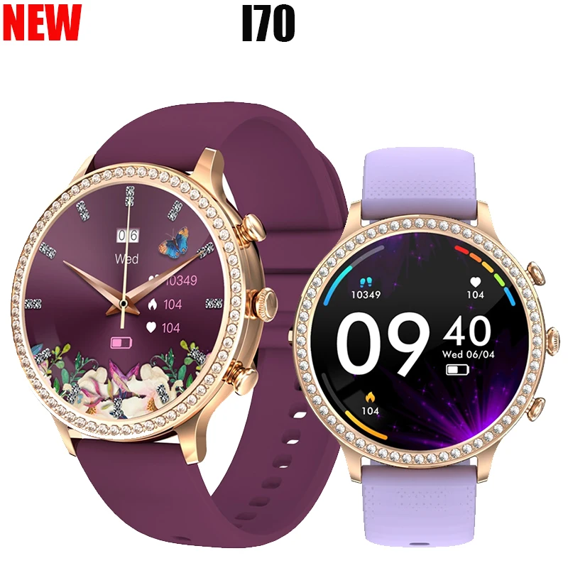 

New Fashion Ladies Bluetooth Call Smart Watch I70 Big Screen 1.32Inch Round Screen Men Sport Fitness Tracker Smartwatch