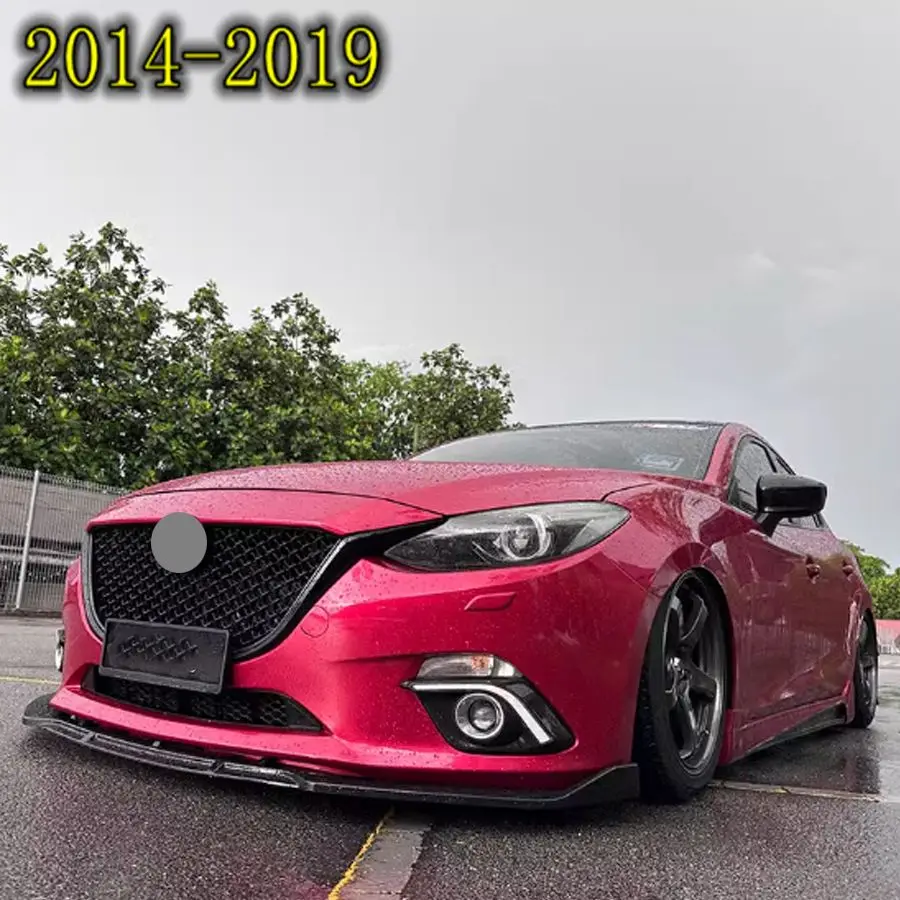 

Front Bumper Lip Spoiler Splitter For Mazda 3 Axela Sedan 2014-2019 2020-2023 ABS Glossy Black Body kits Tuning Accessories