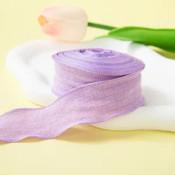 Fishtail Chiffon Ribbon with Wave Edge for Gift Packaging and DIY Crafts (LightPurple)