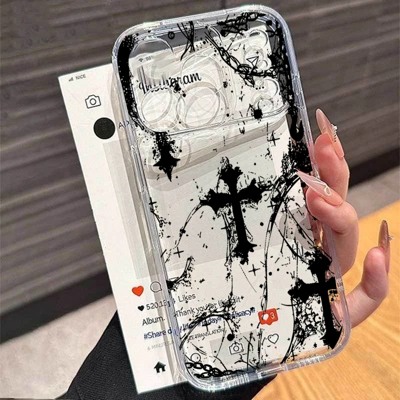 Trendy Dark Gothic Cross Mark Phone Case