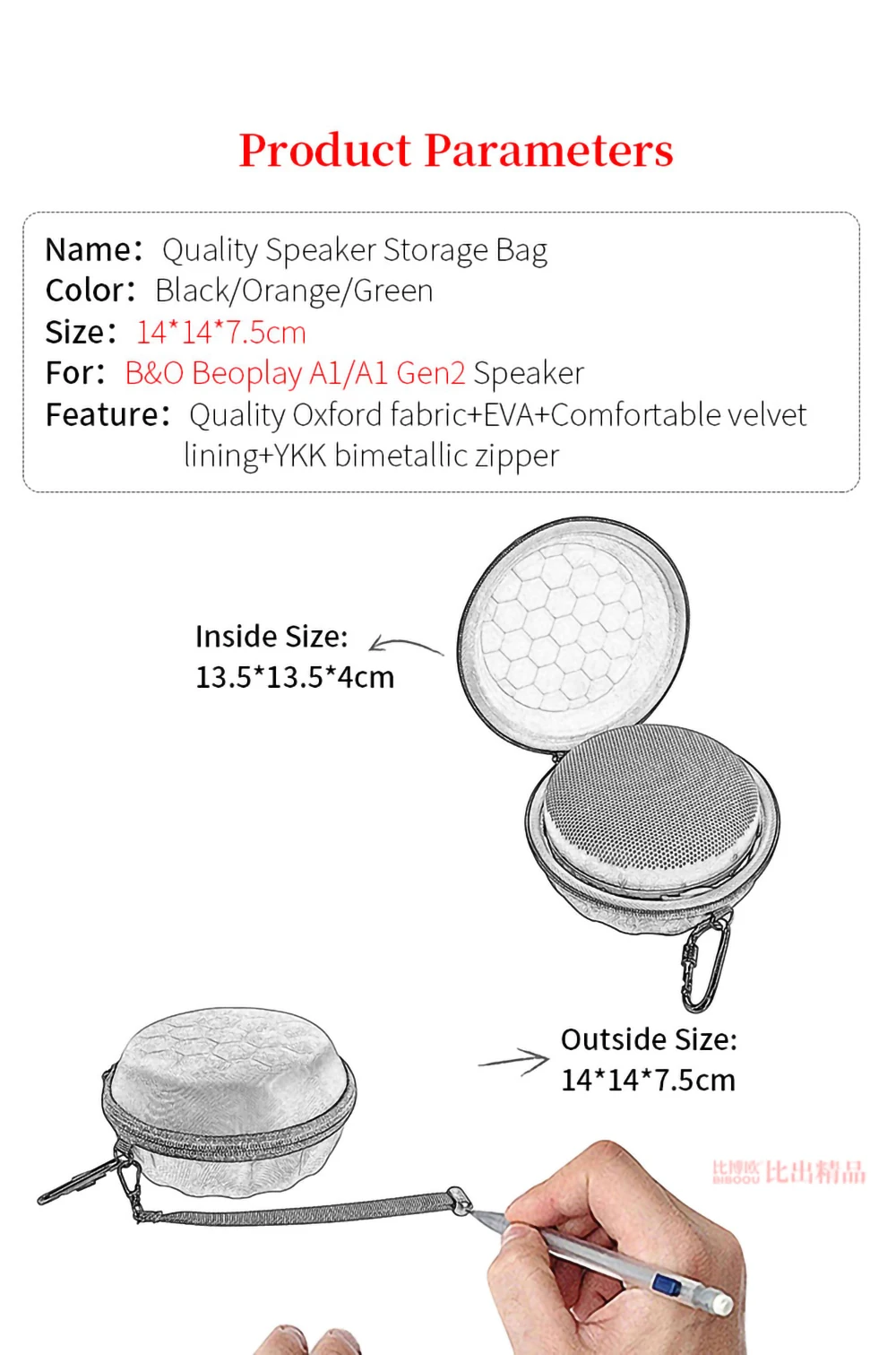 Quality Hard EVA Storage Bags for B&O Beosound A1 2nd Gen2 Speaker Box Outdoor Portable Beoplay A1 Speaker Travel Carrying Case