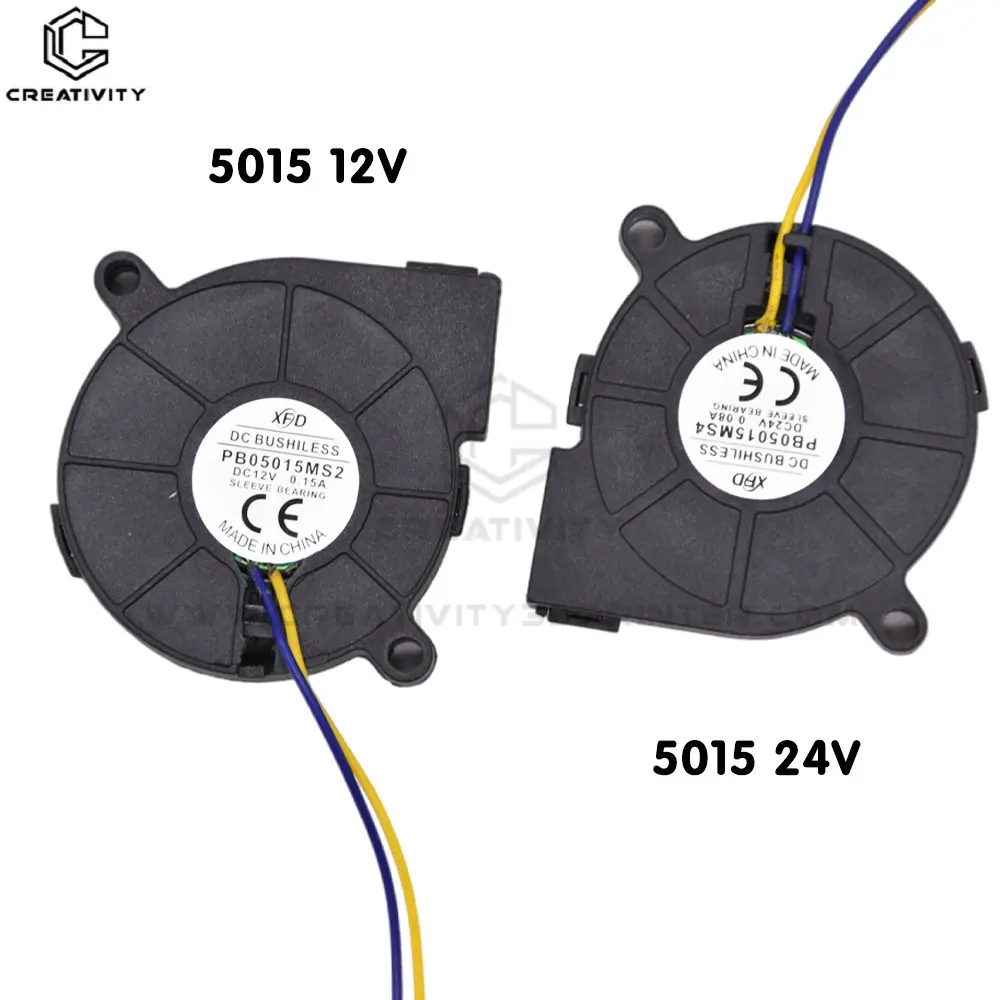 Fan 12V 24V Cooling Turbo Brushless 3D Printer Parts 2Pin For Extruder DC Cooler Blower Plastic 4010 5015 cooling fan