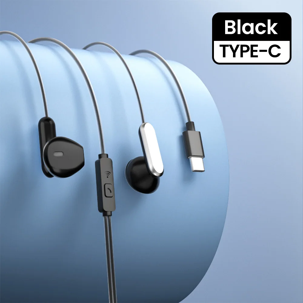 Type-C/3.5mm Wired In-Ear Headphones with Microphone – HiFi Sound Quality Earphones