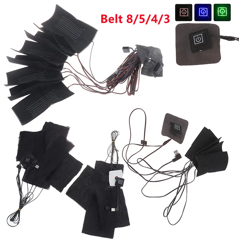 Set DIY USB Electric Heated Jacket Heating Pad Themal Warm