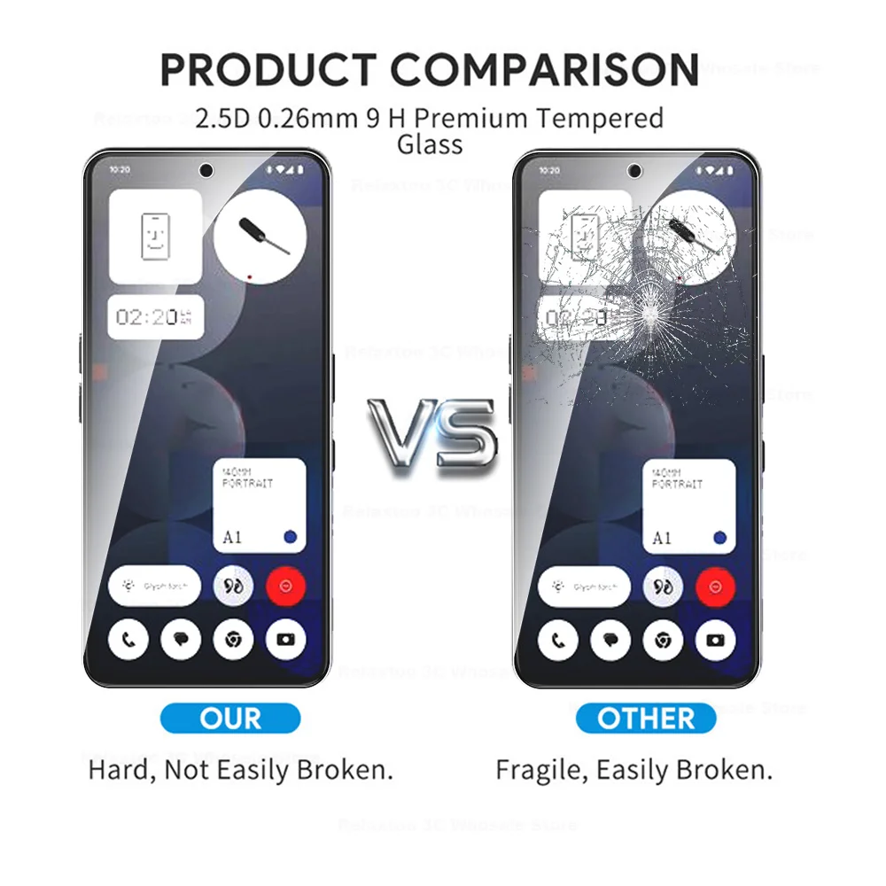 3-Pack Durable Tempered Glass Screen Protector Set with Protective Case