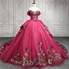 Classic Evening Dresses Satin Off Shoulder Organza Quinceanera Dresses DY9960 Lace Flower Vestidos De Graduación 3