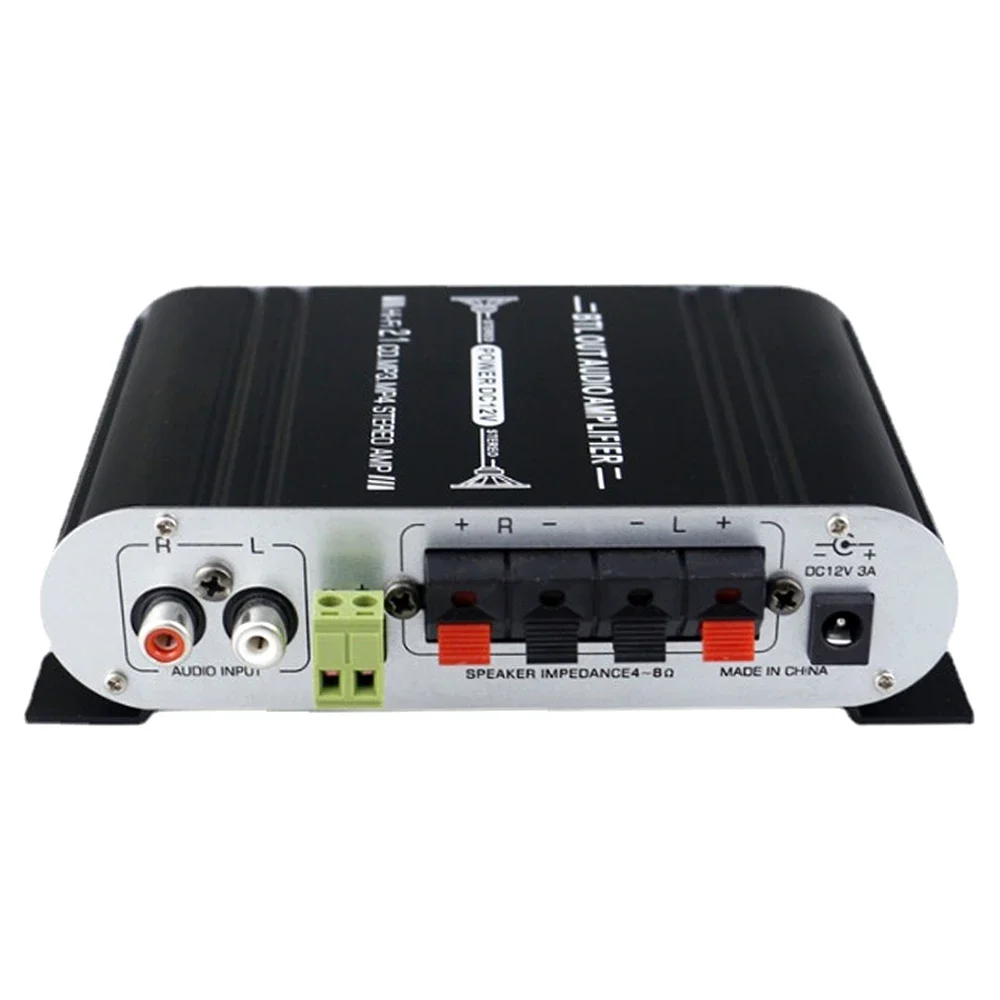ST-838 HIFI 오디오 앰프, 2.1 CH 차량용 미니 파워 앰프, 트레블 베이스 조정, 20WX2 + 40W RMS 디지털 서브우퍼