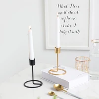 Metal Candle Holder Single Head Iron Art Candlestick Creative Dining Table Decoration Wedding Romantic Candlestick 6