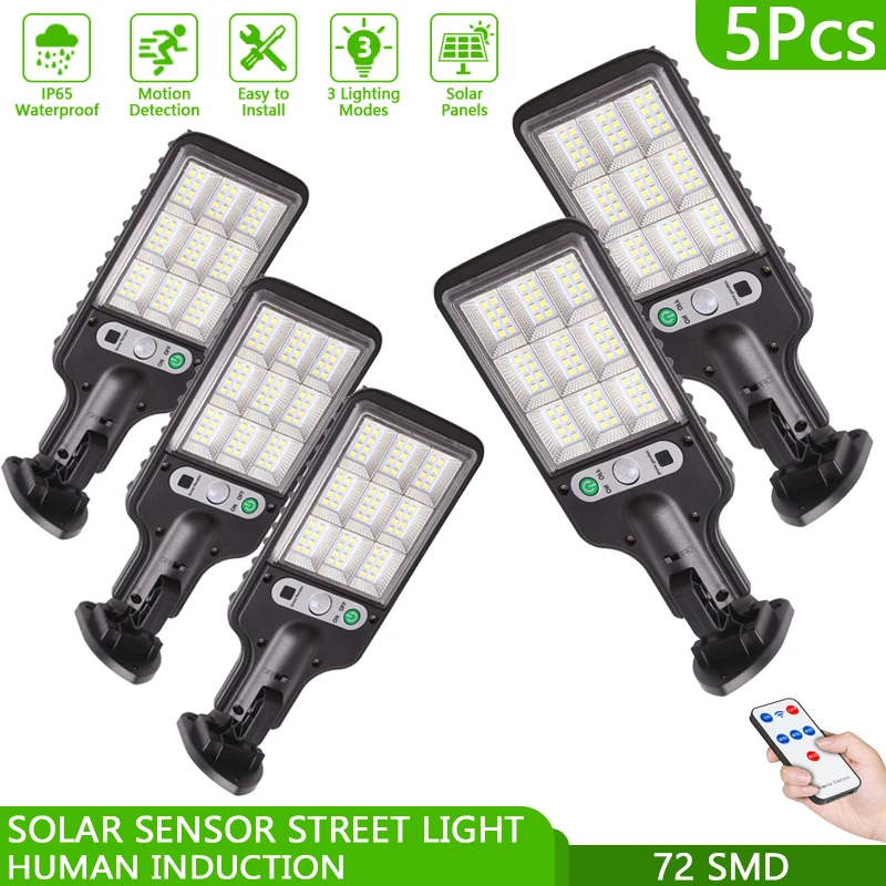 

1~5Pcs PIR Motion Sensor Street Light Solar Led Light Outdoor Wall Lamp Waterproof Garden Decoration Patio Porch Garage Lighting