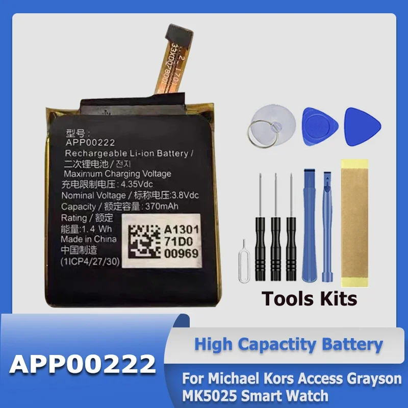 

XDOU APP00222 Battery For Michael Kors Access Grayson MK5025 Smart Watch + Kit Tool