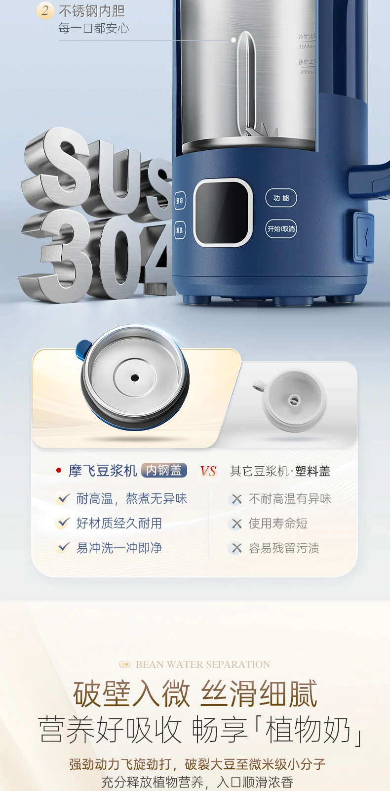 Description Picture 5 of itemMofei Breaking Wall Soybean Milk Machine Household Small Automatic Supplementary Food Cooking Machine Multifunctional Blender