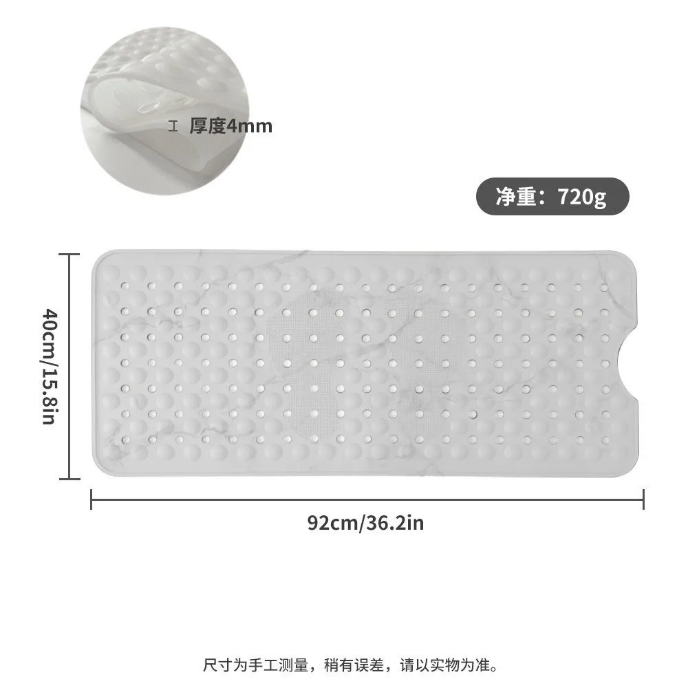 Silicone Non-slip Bathroom Floor Mat with Suction Cups and Massage Feature
