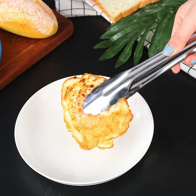 5-Size 304 Stainless Steel Food Tongs Barbecue Steak Bread Clip Vegetables Fruits Salad Buffet Clamp Kitchen Accessories