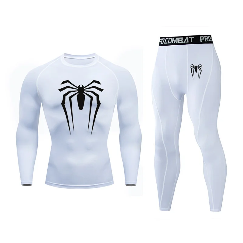 

2023 мужское термобелье, костюм для MMA Rashguard, костюм для фитнеса, спортивные Леггинсы, костюм сплошного цвета, Мужская комбинация, костюм для мужчин