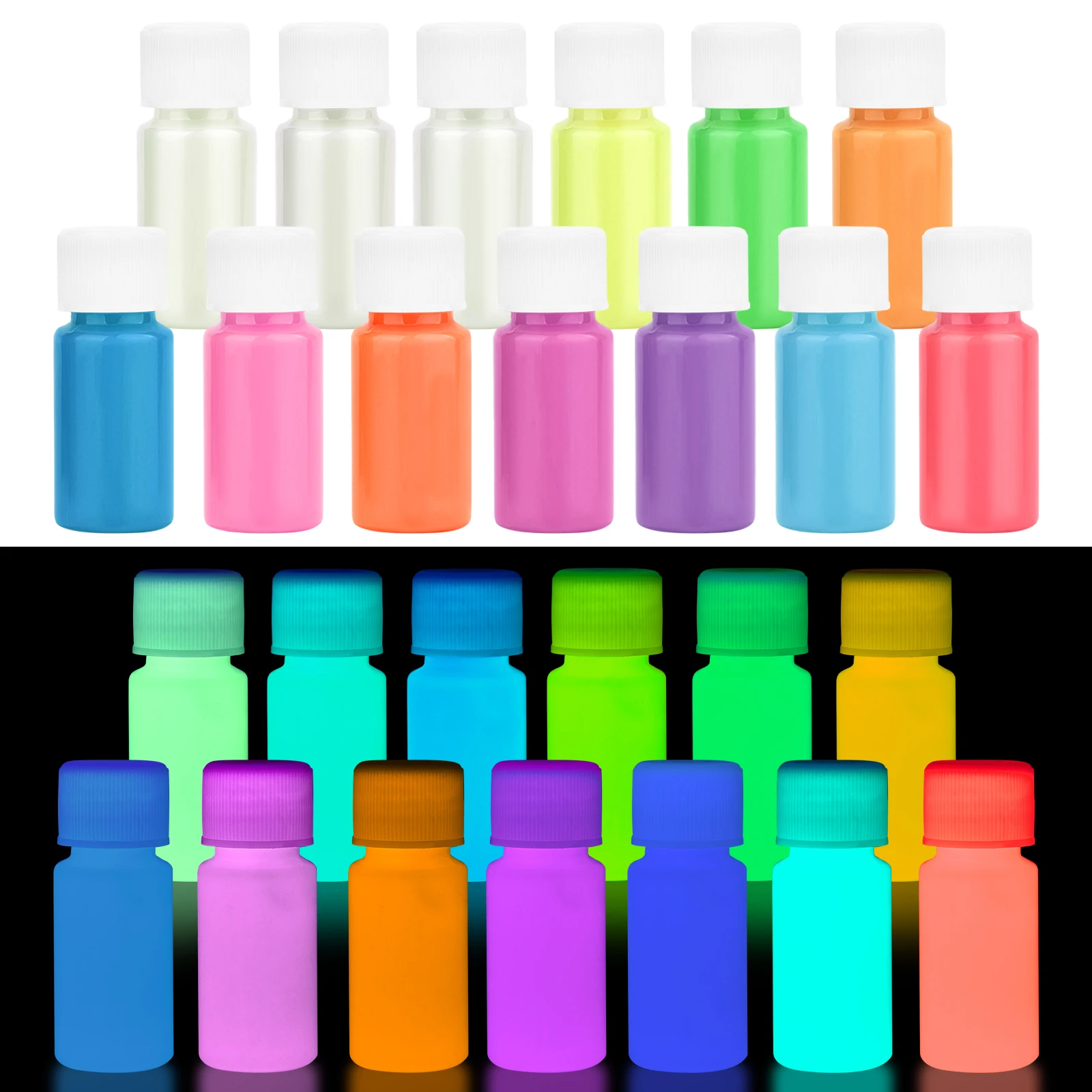 Luminous Glow-in-the-Dark Epoxy Resin & Glitter Pigment Kit for DIY Jewelry and Crafting