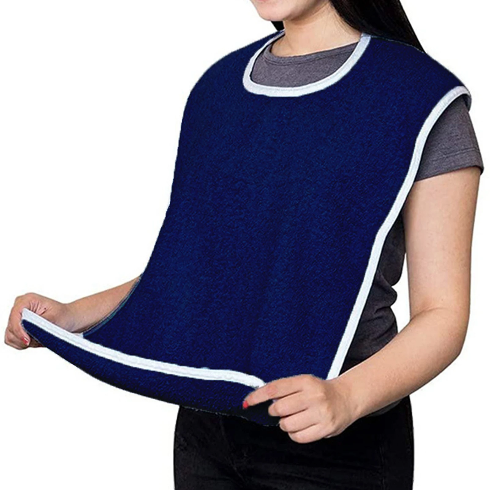 3x Adult Terry Bibs Reusable Machine Washable Clothing Protectors Large Adult Feeding Bibs Elderly Unisex Men Seniors Women