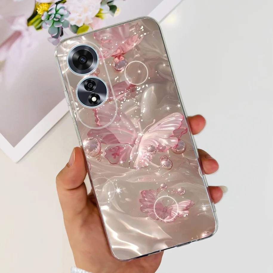 2024 New Stylish Flower Transparent Soft Silicone Slim Back Cover