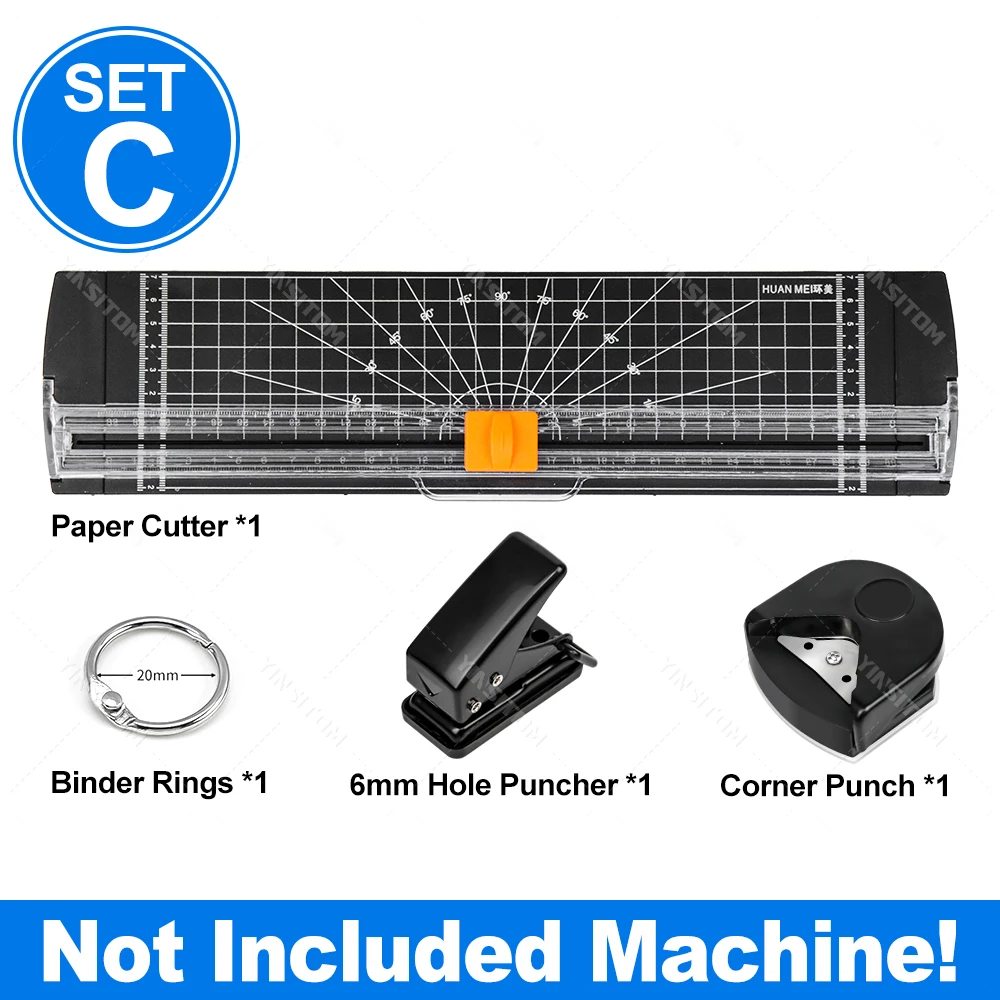 SL299 Hot and Cold Laminator Machine Paper Cutter Corner Rounder for A4 Document Photo Plastic Film Roll Laminator with Sheets