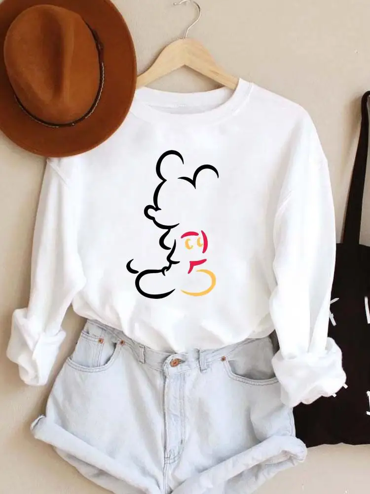 

Disney Fashion Mickey Mouse Print Women Casual Autumn Spring Cute 90s Watercolor Female Pullovers Holiday Graphic Sweatshirt