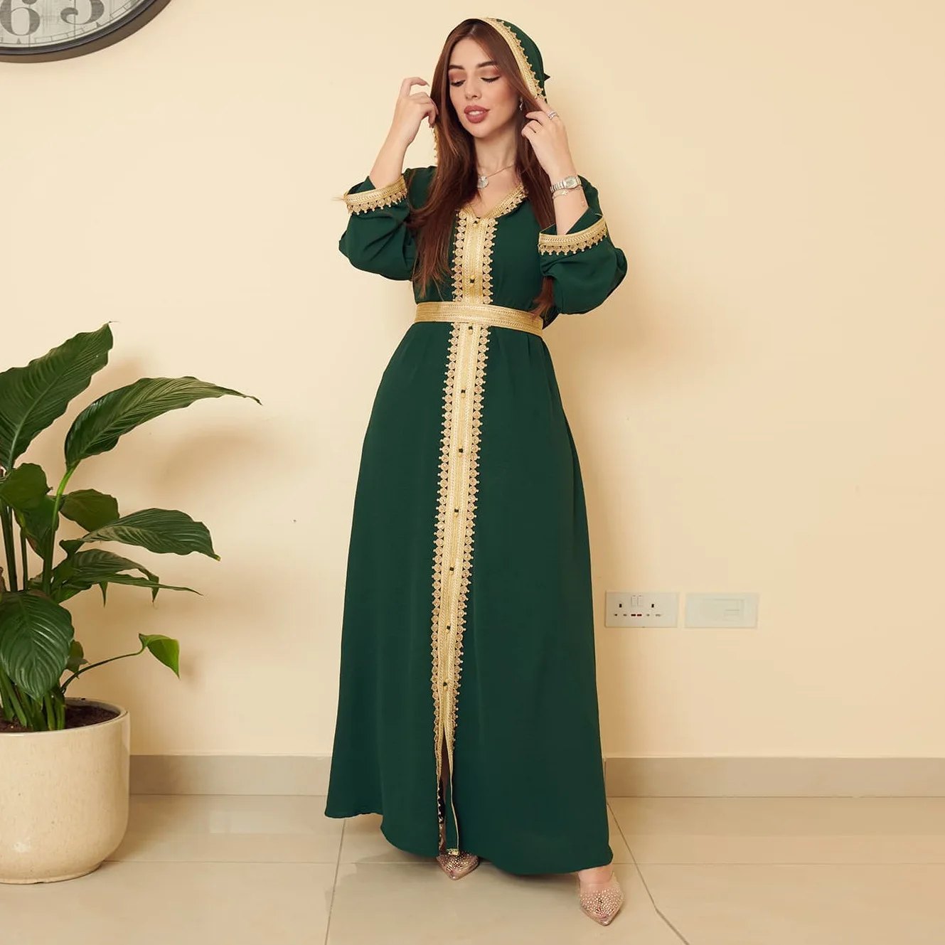 

Рамадан Eid Mubarak мусульманский Кафтан-абайя Платье женское элегантное Caftan Marocain Дубай Abayas роскошное вечернее платье Djellaba Femme