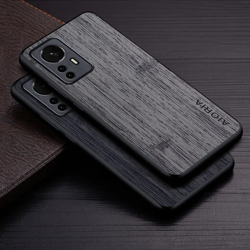 Leather Phone Case Leather Wallet Case Leather Case Phone Case Case for Xiaomi Mi 12 Pro 12X 12T 12S Pro Ultra Lite 5G bamboo wood pattern