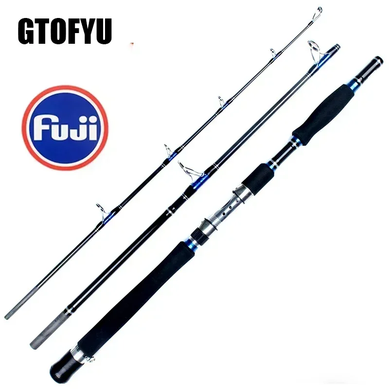 Fishing Lure Rod 1.8m 2.1m 3 Sections Superhard 70-250g Trolling Carbon Fast Surf Boat Raft Spining fishing pole set fishing rod