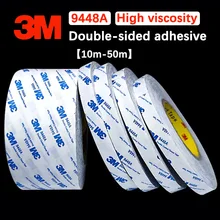 3M 9448A 양면 접착제, 초박형, 고점도, 고정력, 강력, 흔적 없음, 고온용 흰색 3M 접착제.