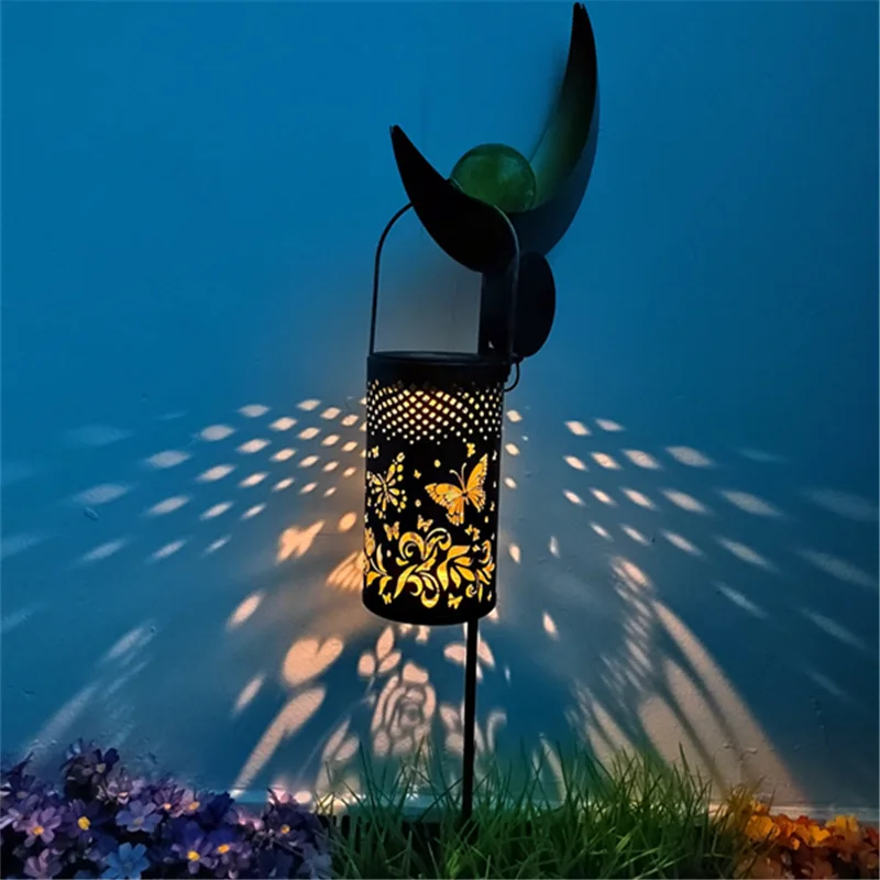 Butterfly Shadow Solar Light Outdoor Waterproof Solar Garden Lamp Retro LED Camping  Lantern Projection Lighting Home Decoration - AliExpress