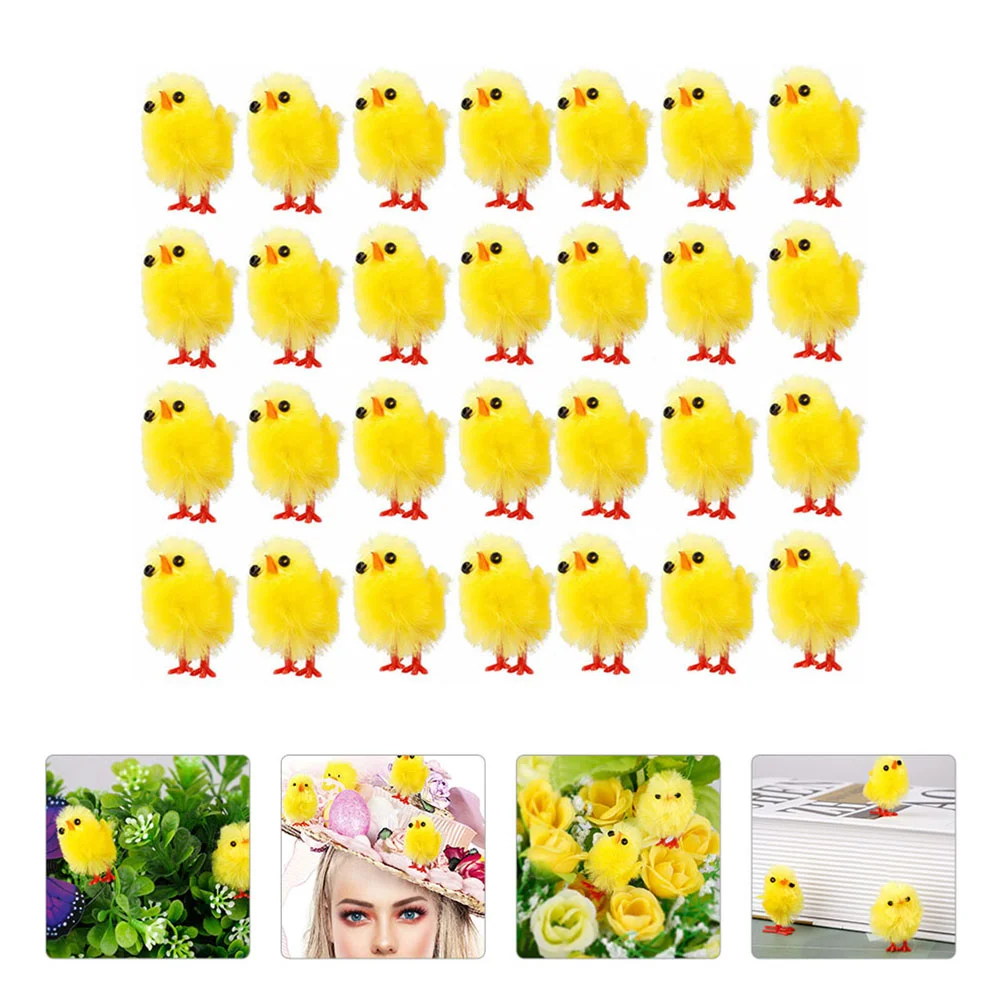 

Simulation Easter Chick Mini Lovely Artificial Plush Chicken Easter Party Ornaments Supplies Gift Children Kids Toy