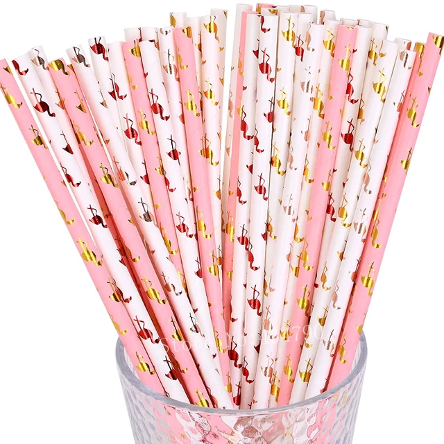200 Pieces Christmas Holiday Paper Straws Drinking Straws Striped Dot  Christmas
