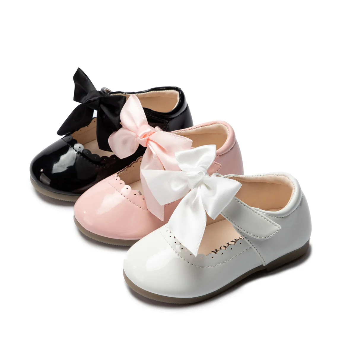 Bow-knot Toddler Kids Shoes White Pink Baby Girls Princess Shoes For Wedding Party Baby Walking Shoes with soft soles non-slip baby sandals boys children high cut straps orthopedic walking shoes professinal clubfoot footwear with arch support insole