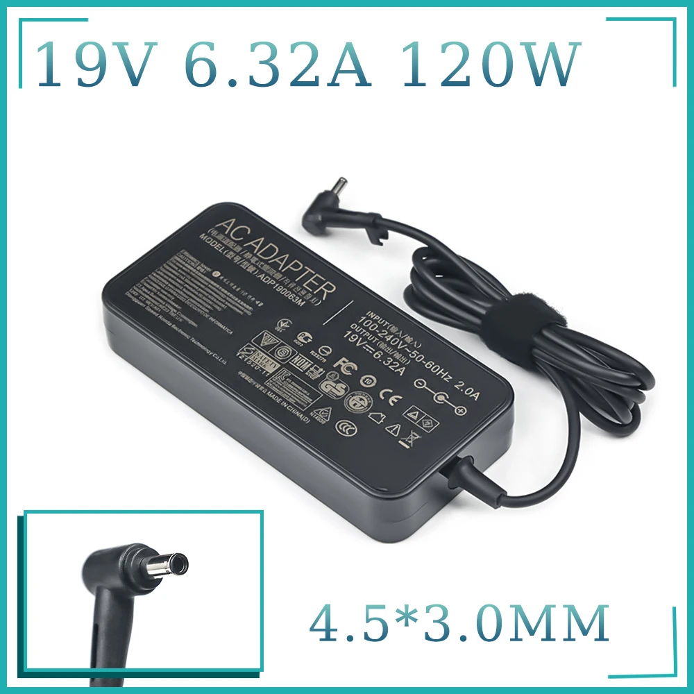 120W 19V 6.32A 4.5*3.0mm 노트북 어댑터 (ASUS ZenBook Pro ..