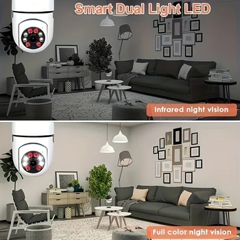 2Pc Ease Life APP-Light Bulb Security Cameras Outdoor Wireless WiFi Camera 5GHz, 360 Degree, E27 Light Socket Screw In Securi 5