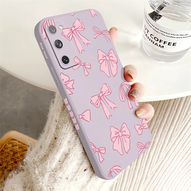 Ultra-Bright Pink Bow Knot Silicone Phone Case
