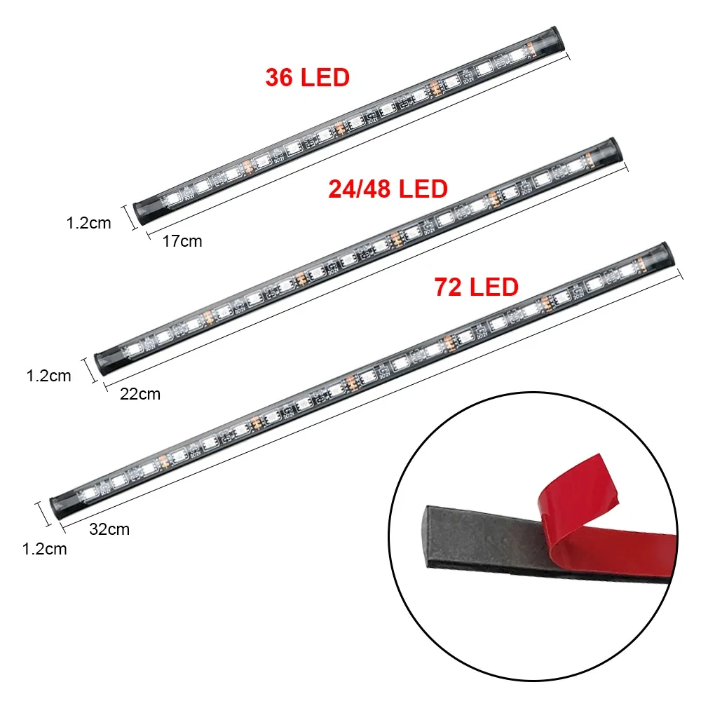 LED 자동차 발등 주변 램프, USB 무선 원격 음악 제어, 다중 모드, 자동차 인테리어 장식, 36 48/72